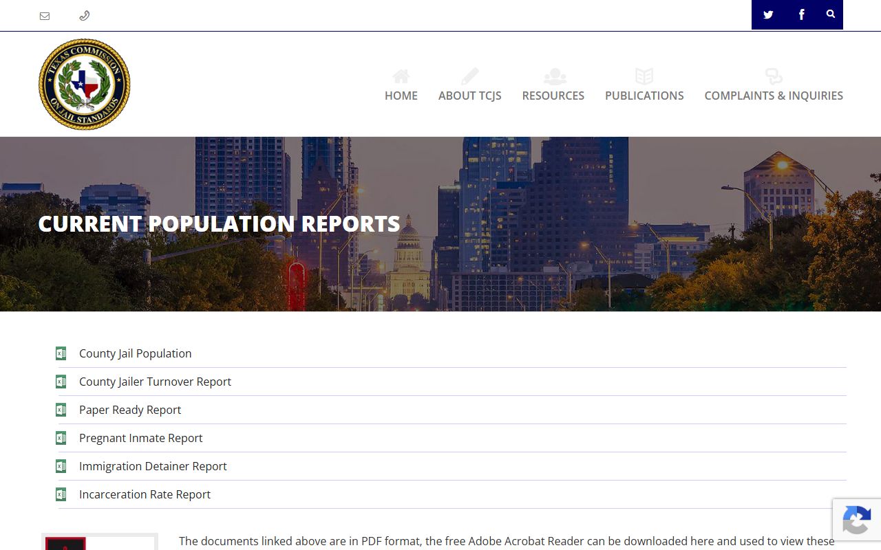 TCJS population reports for Live Oak County Jail and McMullen County inmate population records